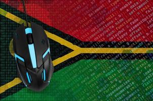 Vanuatu flag  and computer mouse. Digital threat, illegal actions on the Internet photo