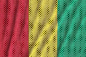 Guinea flag printed on a polyester nylon sportswear mesh fabric photo