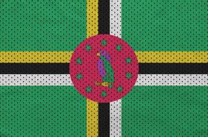 Dominica flag printed on a polyester nylon sportswear mesh fabri photo