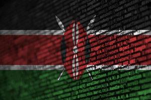 Kenya flag  is depicted on the screen with the program code. The concept of modern technology and site development photo