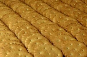 Closeup of salted crackers photo