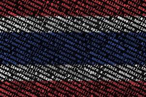 Thailand flag  is depicted on the screen with the program code. The concept of modern technology and site development photo