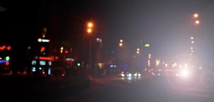 Blurred landscape of night city photo