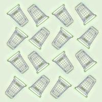 Pattern of many small shopping carts on a lime background photo