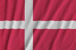 Denmark flag printed on a polyester nylon sportswear mesh fabric photo