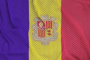 Andorra flag printed on a polyester nylon sportswear mesh fabric photo