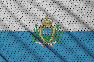 San Marino flag printed on a polyester nylon sportswear mesh fab photo