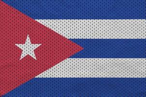 Cuba flag printed on a polyester nylon sportswear mesh fabric wi photo