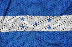 Honduras flag printed on a polyester nylon sportswear mesh fabri photo