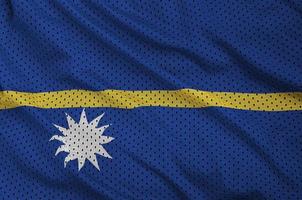 Nauru flag printed on a polyester nylon sportswear mesh fabric w photo