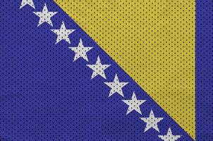 bandera de bosnia y herzegovina impresa en un sportsw de poliéster nylon foto