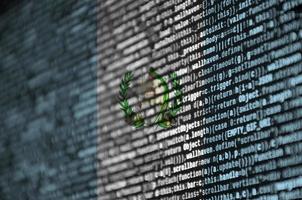 Guatemala flag  is depicted on the screen with the program code. The concept of modern technology and site development photo
