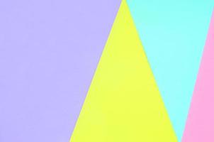 Texture background of fashion pastel colors. Pink, violet, yellow and blue geometric pattern papers. minimal abstract photo