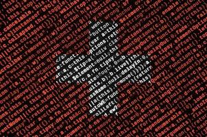 Switzerland flag  is depicted on the screen with the program code. The concept of modern technology and site development photo