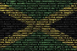 Jamaica flag  is depicted on the screen with the program code. The concept of modern technology and site development photo