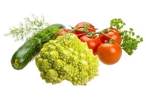 Romanesco cabbage on white photo