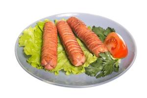 sausages on white photo