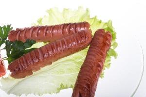 sausages on white photo