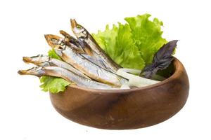 Dried Capelin on white photo