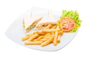 Club sandwich on white photo