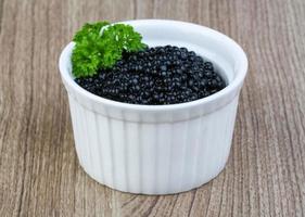 Black caviar dish view photo