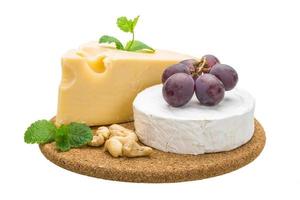Variety cheese on white photo