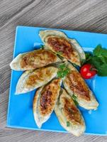 Gyoza on plate photo