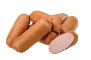 Sausages on white photo