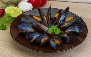 Mussels dish view photo