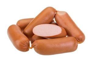 Sausages on white photo