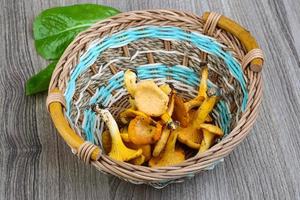 Chanterelle dish view photo