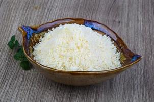 Shredded parmesan dish view photo