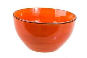 Red bowl on white photo