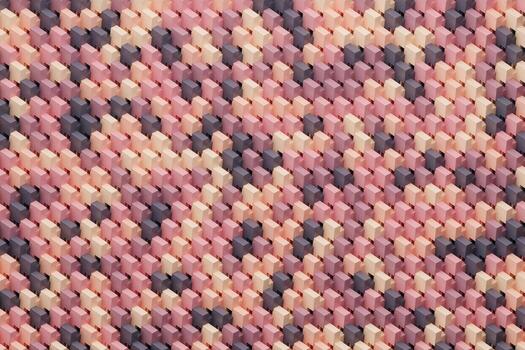 Abstract row of colorful futuristic objects background 3d rendering photo