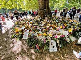 London in the UK in September 2022. Floral Tributes to the Queen in Green Park in London photo