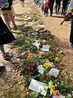 London in the UK in September 2022. Floral Tributes to the Queen in Green Park in London photo