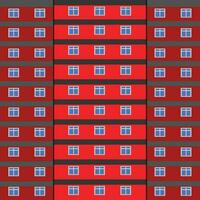 illustration building with red color vector