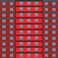 edificio de ilustración con color rojo vector