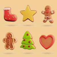 Gingerbread set 3D illustration photo