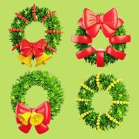 Christmas wreath set 3D illustration photo