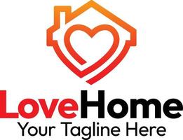 Love Home - Heart Logo vector