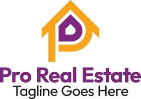 p letra logo-pro real estate vector