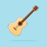 guitarra acústica sobre un fondo azul. instrumento musical. ilustración vectorial vector