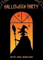 Halloween Party Poster. Witch House. vector