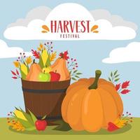 Harvest Festival Banner. Card. Poster. Instagram post. vector