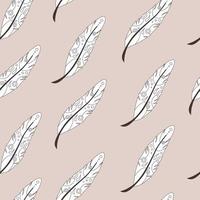 Seamless pattern with feathers. Vintage pattern 1. vector