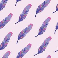 Seamless pattern with feathers. Purple feathers. vector