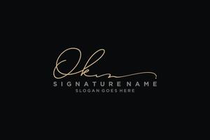 Initial OK Letter Signature Logo Template elegant design logo Sign Symbol template vector icon