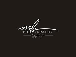 Letter MB Signature Logo Template Vector