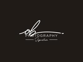 Letter OB Signature Logo Template Vector